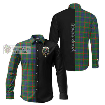 Aiton Tartan Long Sleeve Button Shirt with Family Crest and Half Of Me Style Men's Shirt S - Tartanvibesclothing Shop