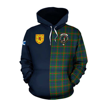 Aiton Tartan Cotton Hoodie Alba with Scottish Lion Royal Arm Half Style Pullover Hoodie XS - Tartan Vibes Clothing