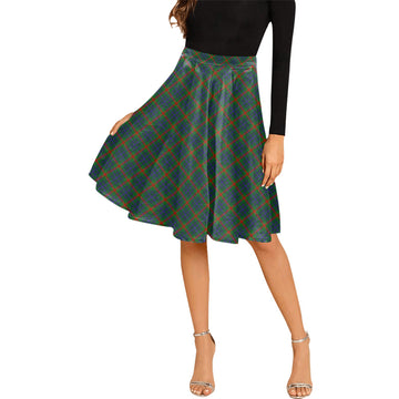 Aiton Tartan Melete Pleated Midi Skirt Cross Style