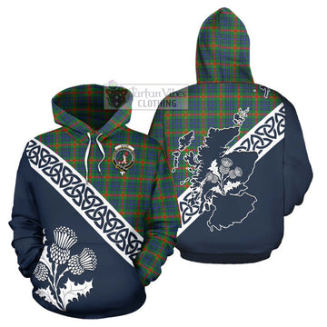 Aiton Tartan Hoodie Featuring Thistle and Scotland Map Zip Hoodie - Tartan Vibes Clothing