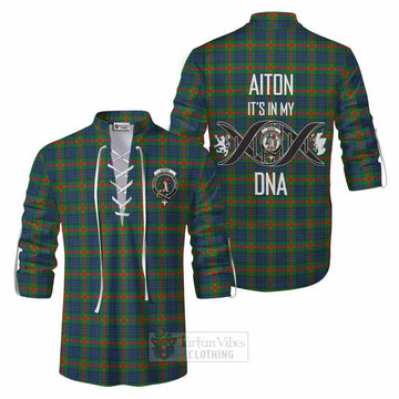 Aiton Tartan Ghillie Kilt Shirt with Family Crest DNA In Me Style Men - Tartan Vibes Clothing