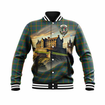 Aiton Tartan Family Crest Baseball Jacket with Scottish Ancient Castle Style Unisex - Tartan Vibes Clothing