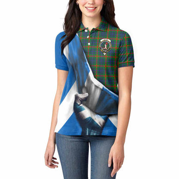 Aiton Tartan Women's Polo Shirt with Family Crest Scotland Patriotic Style Women - Tartan Vibes Clothing