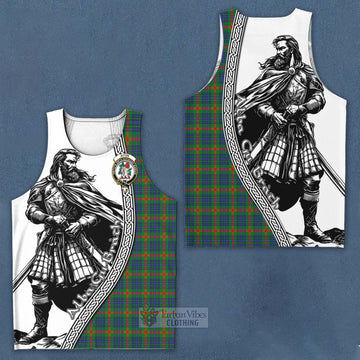 Aiton Tartan Clan Crest Men's Tank Top with Highlander Warrior Celtic Style Men - Tartan Vibes Clothing