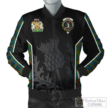 Aiton Tartan Bomber Jacket with Family Crest and Scottish Thistle Vibes Sport Style