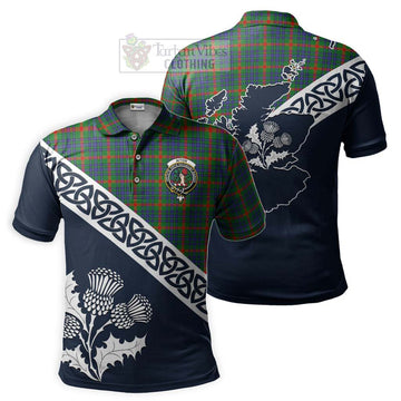 Aiton Tartan Polo Shirt Featuring Thistle and Scotland Map Kid - Tartanvibesclothing Store