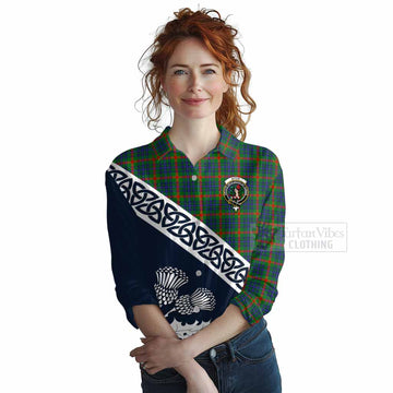 Aiton Tartan Women's Casual Shirt Featuring Thistle and Scotland Map Female - Tartan Vibes Clothing
