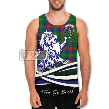 Aiton Tartan Men's Tank Top with Alba Gu Brath Regal Lion Emblem Men - Tartan Vibes Clothing