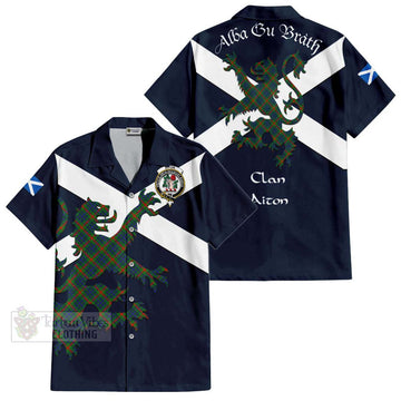 Aiton Tartan Lion Rampant Hawaiian Shirt Proudly Display Your Heritage with Alba Gu Brath and Clan Name Kid - Tartan Vibes Clothing