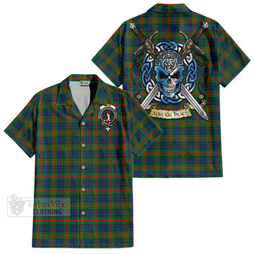 Aiton Tartan Hawaiian Shirt with Family Crest Celtic Skull Style Kid - Tartan Vibes Clothing