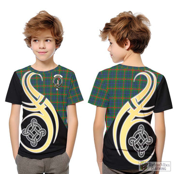 Aiton Tartan Kid T-Shirt with Family Crest and Celtic Symbol Style Youth XL Size14 - Tartan Vibes Clothing