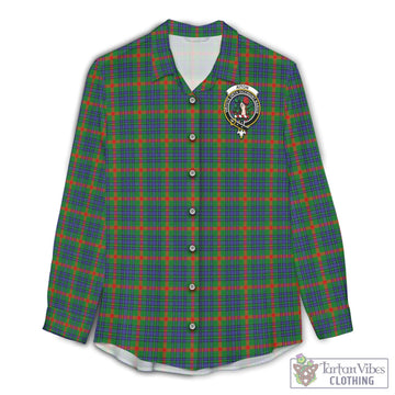 Tartan Vibes Clothing Aiton Tartan Womens Casual Shirt with Family Crest