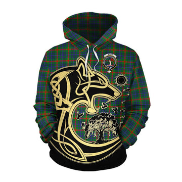 Aiton Tartan Cotton Hoodie with Family Crest Celtic Wolf Style Pullover Hoodie XS - Tartan Vibes Clothing