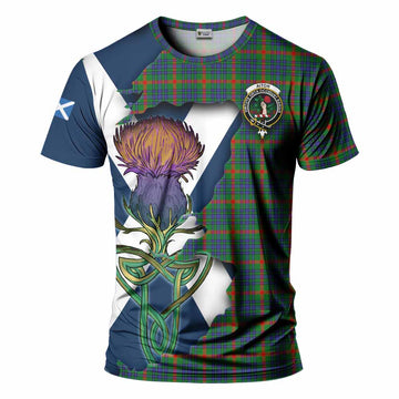 Tartan Vibes Clothing Aiton Tartan Family Crest T-Shirt Scottish Thistle Celtic Inspired