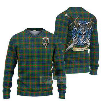 Aiton Tartan Ugly Sweater with Family Crest Celtic Skull Style Unisex - Tartan Vibes Clothing