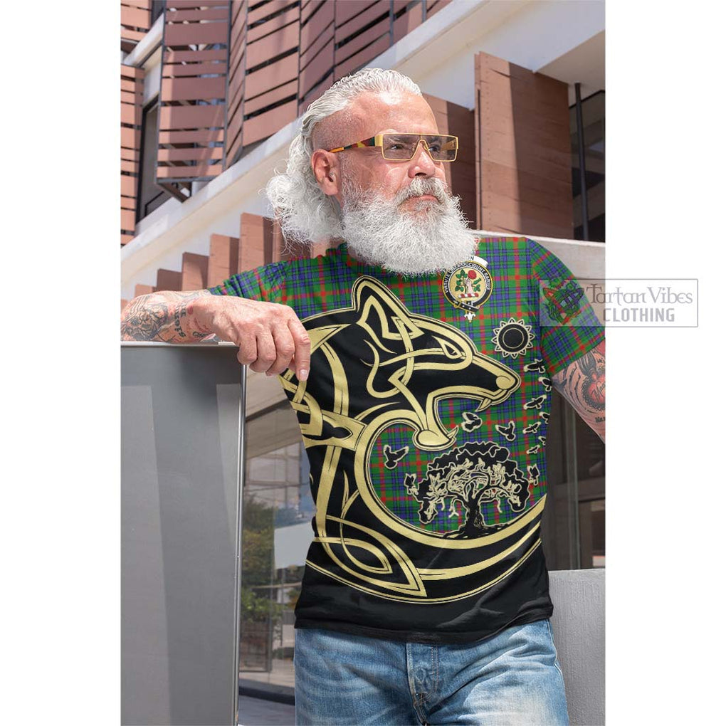 Aiton Tartan Cotton T-shirt with Family Crest Celtic Wolf Style Men's Shirt - Tartan Vibes Clothing