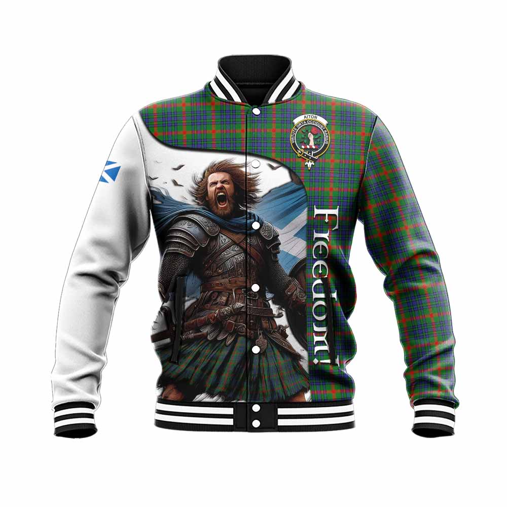 Aiton Crest Tartan Baseball Jacket Inspired by the Freedom of Scottish Warrior Unisex - Tartan Vibes Clothing