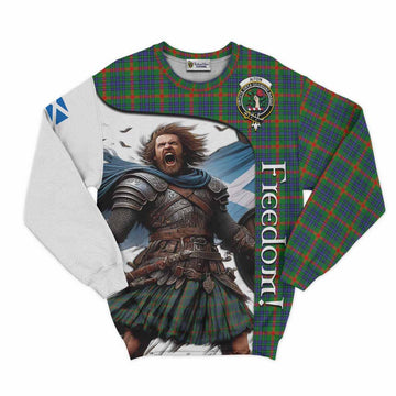 Tartan Vibes Clothing Aiton Crest Tartan Sweatshirt Inspired by the Freedom of Scottish Warrior