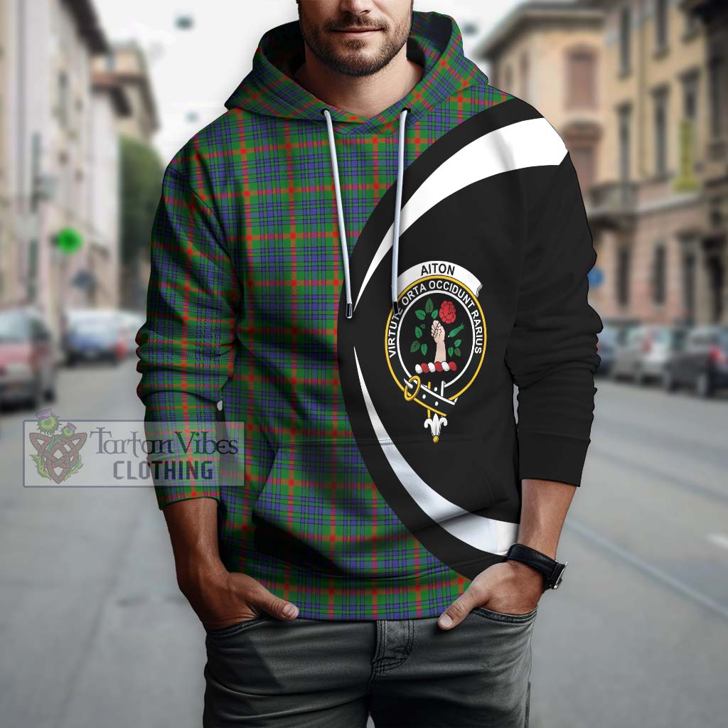 Aiton Tartan Hoodie with Family Crest Circle Style Zip Hoodie - Tartan Vibes Clothing