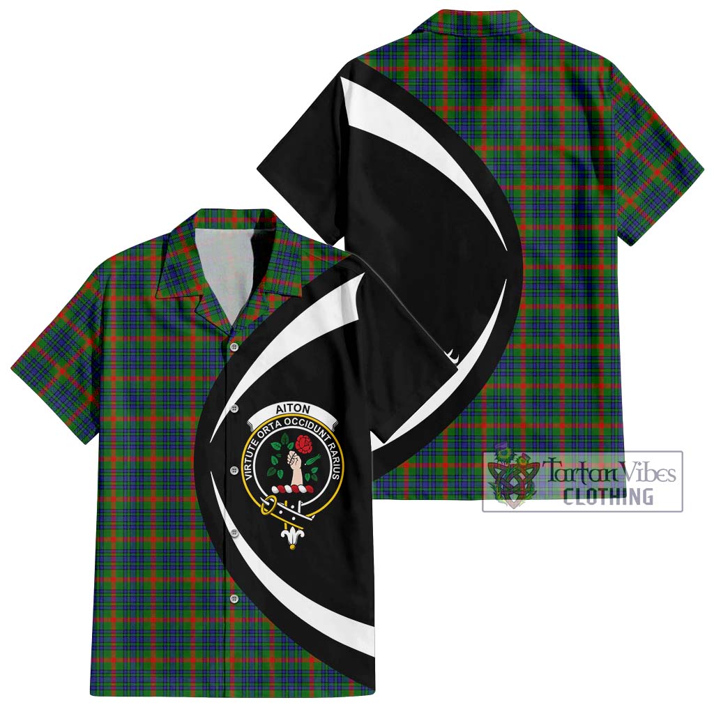 Aiton Tartan Hawaiian Shirt with Family Crest Circle Style Kid - Tartan Vibes Clothing