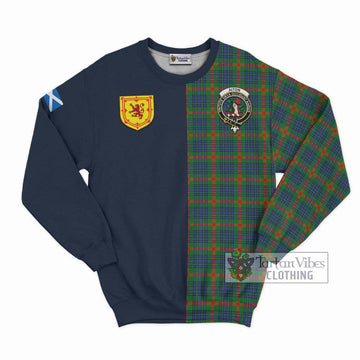 Aiton Tartan Sweatshirt Alba with Scottish Lion Royal Arm Half Style Unisex - Tartan Vibes Clothing