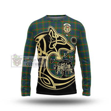 Aiton Tartan Long Sleeve T-Shirt with Family Crest Celtic Wolf Style Unisex - Tartan Vibes Clothing