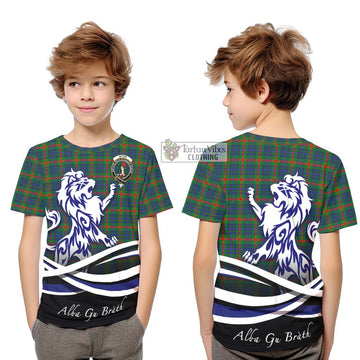 Aiton Tartan Kid T-Shirt with Alba Gu Brath Regal Lion Emblem Youth XL Size14 - Tartan Vibes Clothing