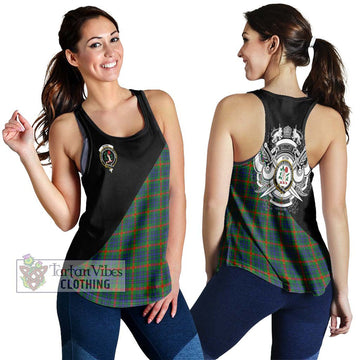 Aiton Tartan Women's Racerback Tanks with Family Crest and Military Logo Style 4XL - Tartan Vibes Clothing