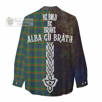 Aiton Tartan Family Crest Women's Casual Shirt Alba Gu Brath Be Brave Lion Ancient Style - Tartan Vibes Clothing