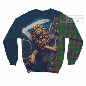 Aiton Tartan Family Crest Sweatshirt with Scottish Majestic Lion - Tartan Vibes Clothing