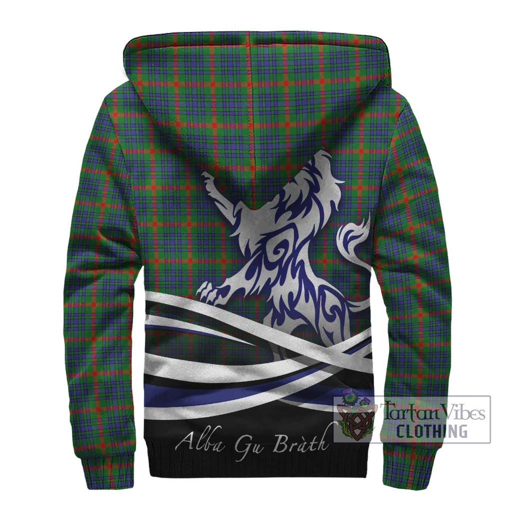 Aiton Tartan Sherpa Hoodie with Alba Gu Brath Regal Lion Emblem - Tartan Vibes Clothing
