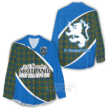 Aiton Family Crest Tartan Women's Casual Shirt Celebrate Saint Andrew's Day in Style - Tartan Vibes Clothing