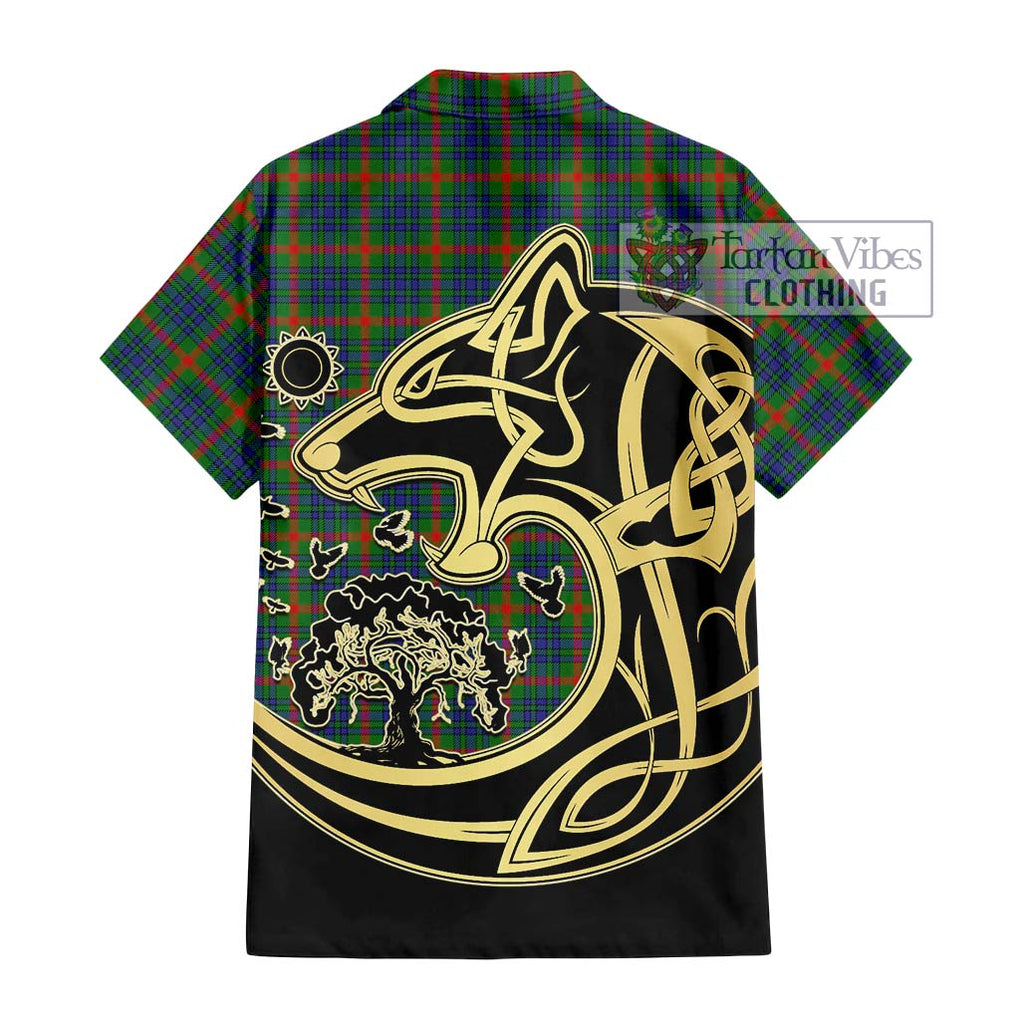 Aiton Tartan Hawaiian Shirt with Family Crest Celtic Wolf Style - Tartan Vibes Clothing