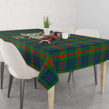 Aiton Tartan Tablecloth with Clan Crest and the Golden Sword of Courageous Legacy - Tartan Vibes Clothing