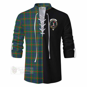 Aiton Tartan Ghillie Kilt Shirt with Family Crest and Half Of Me Style - Tartan Vibes Clothing