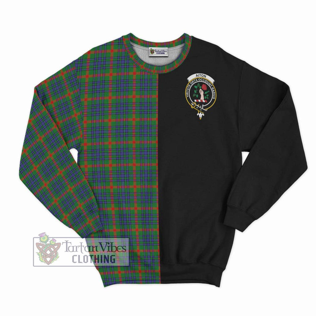 Aiton Tartan Sweatshirt with Family Crest and Half Of Me Style - Tartan Vibes Clothing
