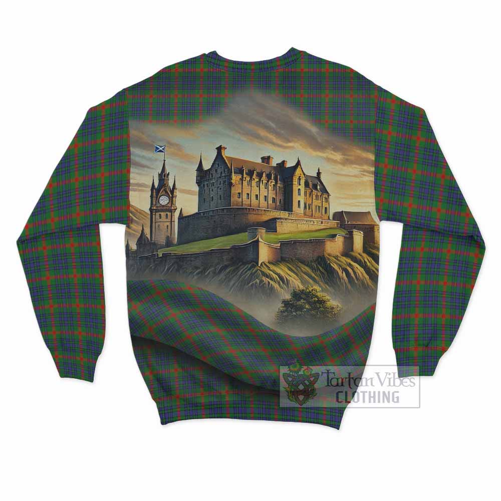 Aiton Tartan Family Crest Sweatshirt with Scottish Ancient Castle Style - Tartan Vibes Clothing