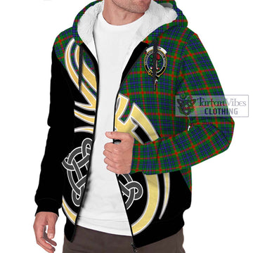Aiton Tartan Sherpa Hoodie with Family Crest and Celtic Symbol Style - Tartan Vibes Clothing