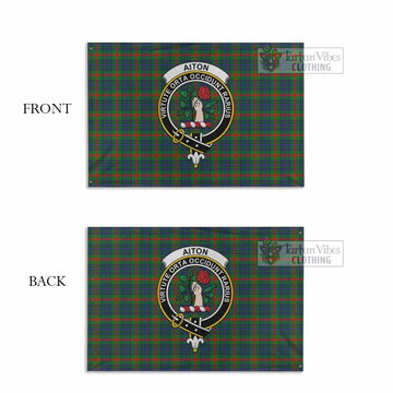 Tartan Vibes Clothing Aiton Tartan House Flag with Family Crest
