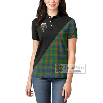 Aiton Tartan Women's Polo Shirt with Family Crest and Military Logo Style - Tartan Vibes Clothing