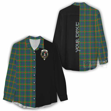 Aiton Tartan Women's Casual Shirt with Family Crest and Half Of Me Style - Tartan Vibes Clothing