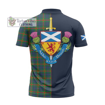 Aiton Tartan Zipper Polo Shirt Alba with Scottish Lion Royal Arm Half Style - Tartan Vibes Clothing