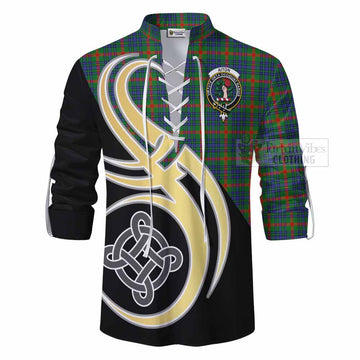 Aiton Tartan Ghillie Kilt Shirt with Family Crest and Celtic Symbol Style - Tartan Vibes Clothing