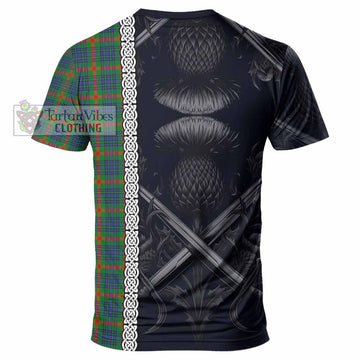 Aiton Tartan T-Shirt with Family Crest Cross Sword Thistle Celtic Vibes - Tartan Vibes Clothing