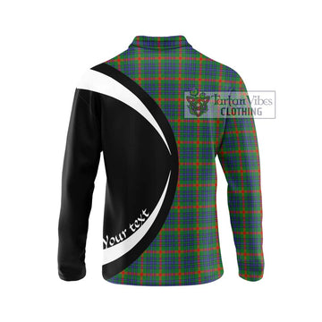 Aiton Tartan Long Sleeve Polo Shirt with Family Crest Circle Style - Tartan Vibes Clothing