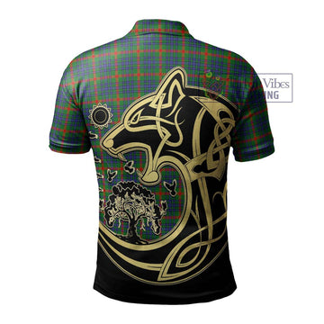 Aiton Tartan Polo Shirt with Family Crest Celtic Wolf Style - Tartan Vibes Clothing