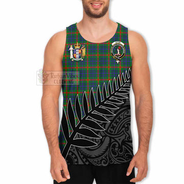 Aiton Crest Tartan Men's Tank Top with New Zealand Silver Fern Half Style - Tartan Vibes Clothing
