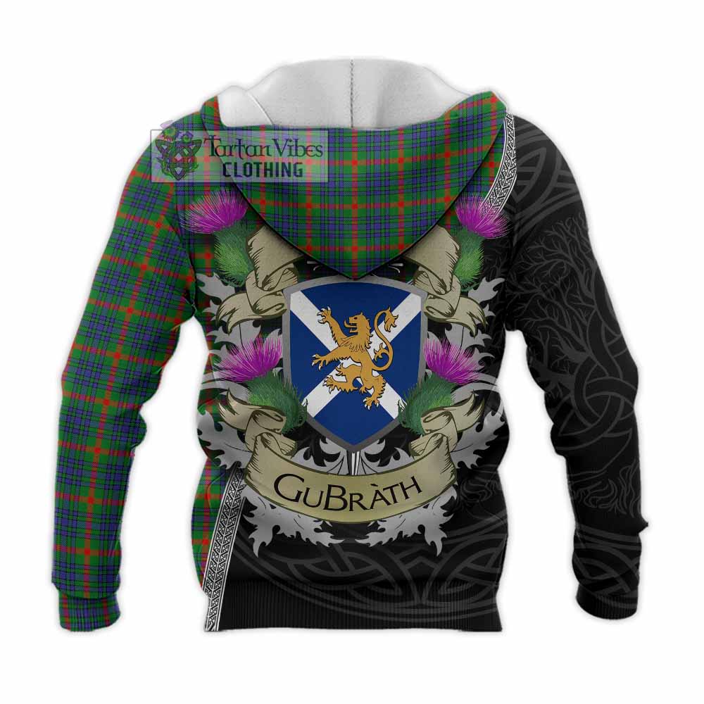 Tartan Vibes Clothing Aiton Tartan Family Crest Knitted Hoodie Lion Rampant Royal Thistle Shield Celtic Inspired