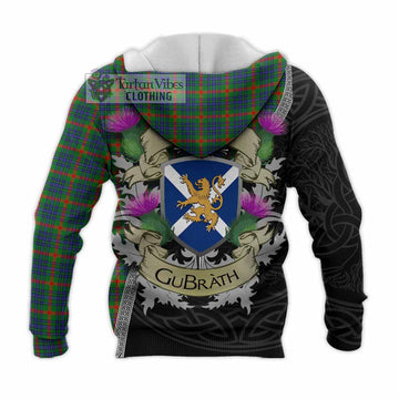 Tartan Vibes Clothing Aiton Tartan Family Crest Knitted Hoodie Lion Rampant Royal Thistle Shield Celtic Inspired
