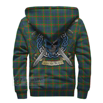 Aiton Tartan Sherpa Hoodie with Family Crest Celtic Skull Style - Tartan Vibes Clothing